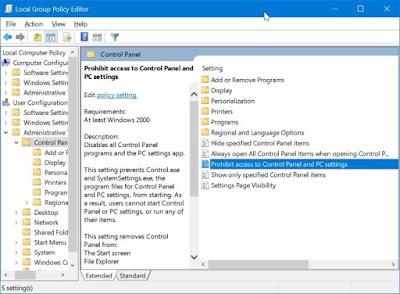  when your friends want to borrow your laptop and you don How to Turn On or Off Settings & Control Panel in Windows 10 via Group Policy
