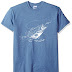Lost Creek Men's Bass Fish Graphic Short Sleeve T-Shirt, Heather Indigo,size chart X-Large-Large-mediam-xx-Large