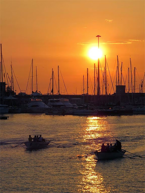 Tramonto dal ponte girevole, porto di Livorno