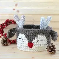 cesta reno a crochet