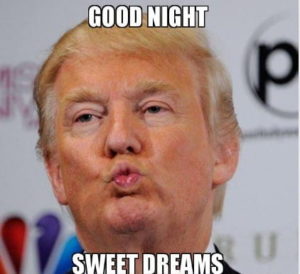 Donald Trum Funny Good Night Sweet Dreams Meme, Image