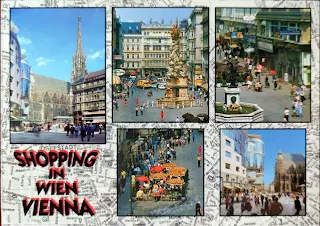 Shopping in Vienna example postcard