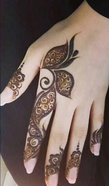 Latest Finger design mehndi for wedding.