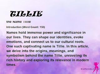 meaning of the name "TILLIE"