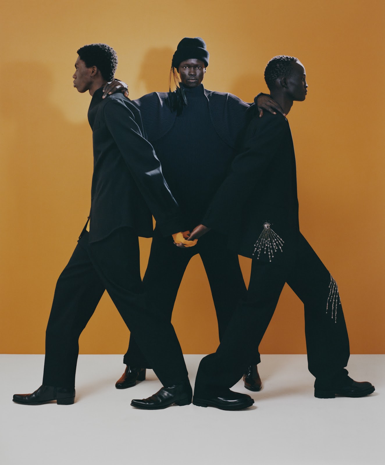 Goy Michael, Chol Mabior & Ottawa Kwami in WSJ. Magazine Spring Men's 2023