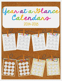 http://www.teacherspayteachers.com/Product/Year-at-a-Glance-Calendars-2014-2015-756244