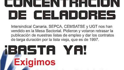 Concentración de celadores en Canarias