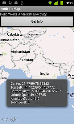 Get the the coordinates (Latitude and Longitude) currently displayed on MapView