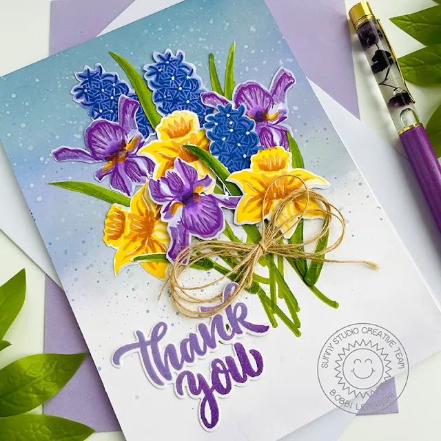 Sunny Studio Stamps: Spring Bouquet Everyday Card by Bobbi Lemanski (featuring Big Bold Greetings)