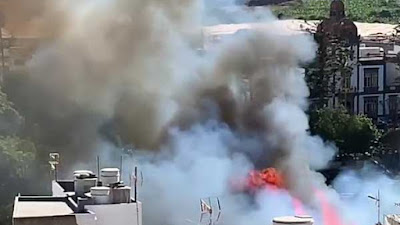 Incendio en el parque Municipal de Arucas