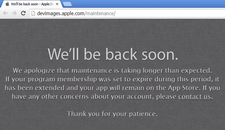 Apple’s Developer Center Offline for 32 Hours; Compromised ?