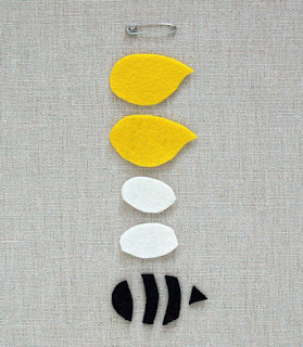 Template and instructions to make a bee pin