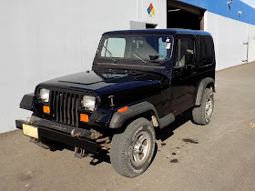 Jeep Wrangler after new paint job at Almost Everything Auto Body.