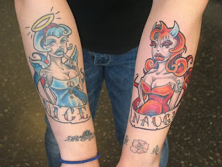 Angel Fighting Devil Tattoos