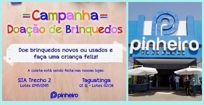 Pinheiro Ferragens promove  campanha de doação de brinquedos   