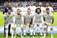 REAL MADRID C. F. - Temporada 2018-19 - Keylor Navas, Sergio Ramos, Kroos, Varane, Benzema y Casemiro; Isco, Carvajal, Bale, Marcelo y Marco Asensio. REAL MADRID C. F. 2 (Benzema, Sergio Ramos) CLUB ATLÉTICO DE MADRID 4 (Diego Costa 2, Saúl, Koke). 15/08/2018. Supercopa de Europa, 43ª edición. Tallín, Estonia, A. Le Coq Arena. El Atlético de Madrid gana su 3ª Supercopa de Europa