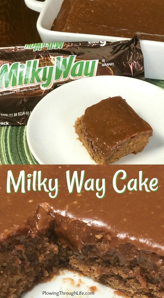 Milky Way Cake is the ultimate dessert for people who LOVE Milky Way candy bars and cake!  All of this chocolate and caramel goodness in the Milky Way Cake is the perfect birthday cake or easy homemade cake for any day of the year! #MilkyWay #easycakerecipes #easycake