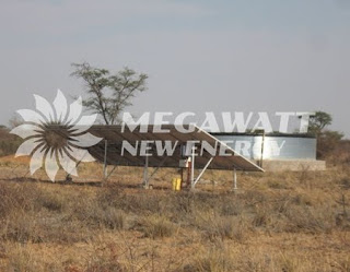 Solar powered pump for farm in Botswana