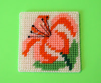 Daylily image of a floral coaster