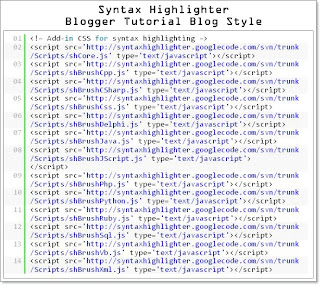 Syntax Highlighter, cara buat Syntax Highlighter, cara pasang Syntax Highlighter, Syntax Highlighter blog, Syntax Highlighter blogspot, Syntax Highlighter blogger