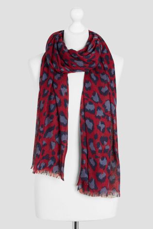 next berry animal print scarf