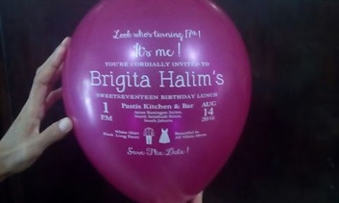 Balon Printing / Balon Sablon Motif Undangan Ulang Tahun