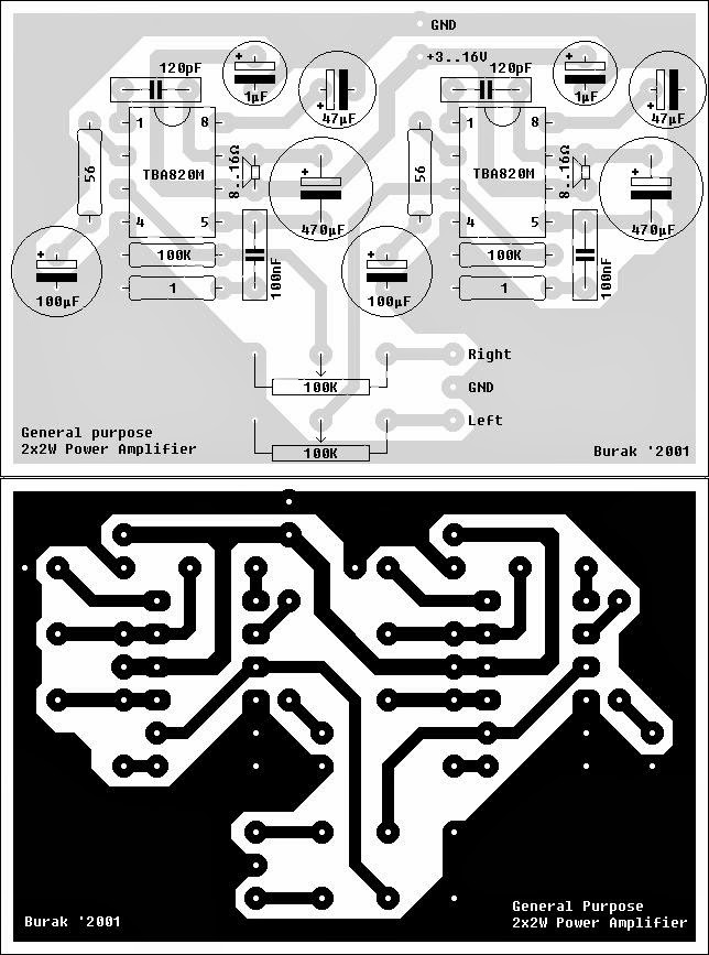 Home Mini Amplifier PCB NE5532 2.1 Volume Tone Control