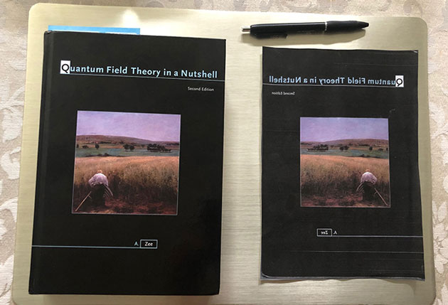 Original textbook (left) and mirror image cover sheet (Source: Palmia Observatory)