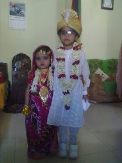 My two  daughters Ashpia & Afia dressed up for compettintion