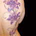 Lily Flower Buds Wine Tattoo Women Back