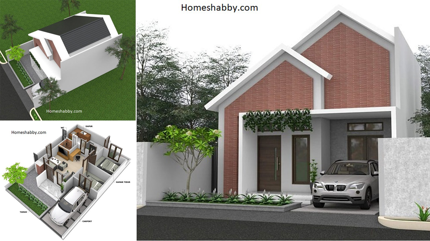 Desain Dan Denah Rumah Ukuran 8 X 12 M Dengan Eksterior Bata Ekspos Dan Vertikal Garden Lebih Sejuk Homeshabbycom Design Home Plans