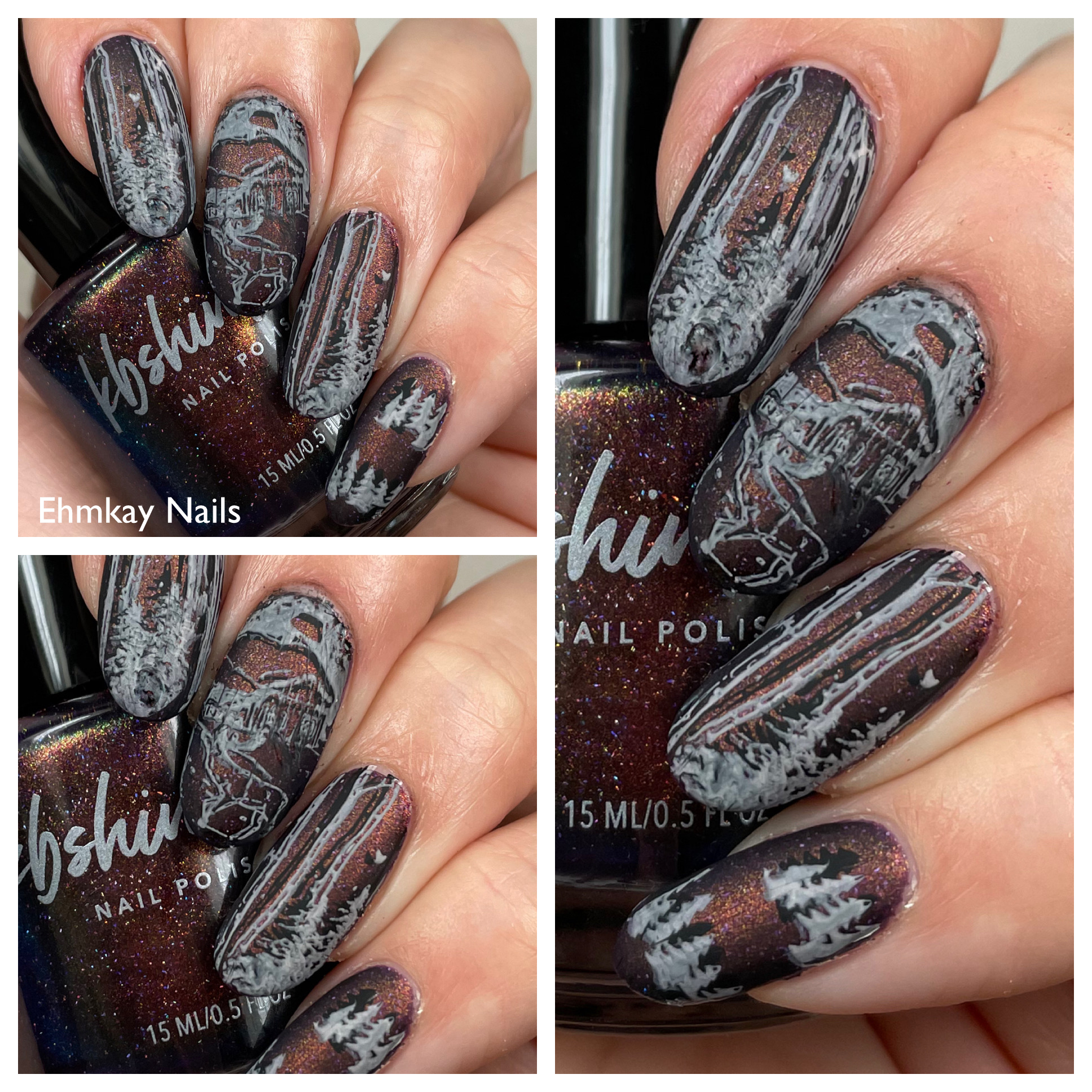 ehmkay nails: KBShimmer Northern Exposure with Winter Stamping