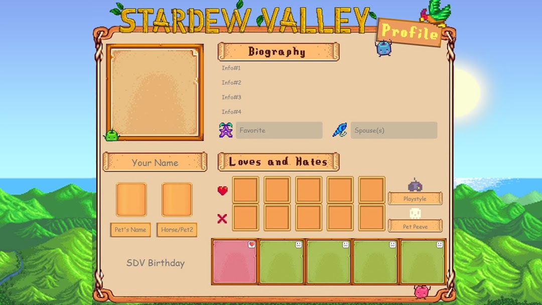 Stardew Valley OC Profile Maker