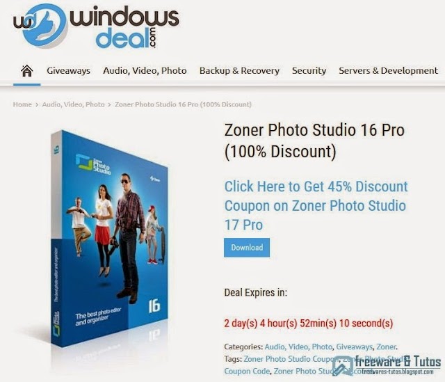 Offre promotionnelle : Zoner Photo Studio 16 Pro gratuit (pendant 2 jours) !