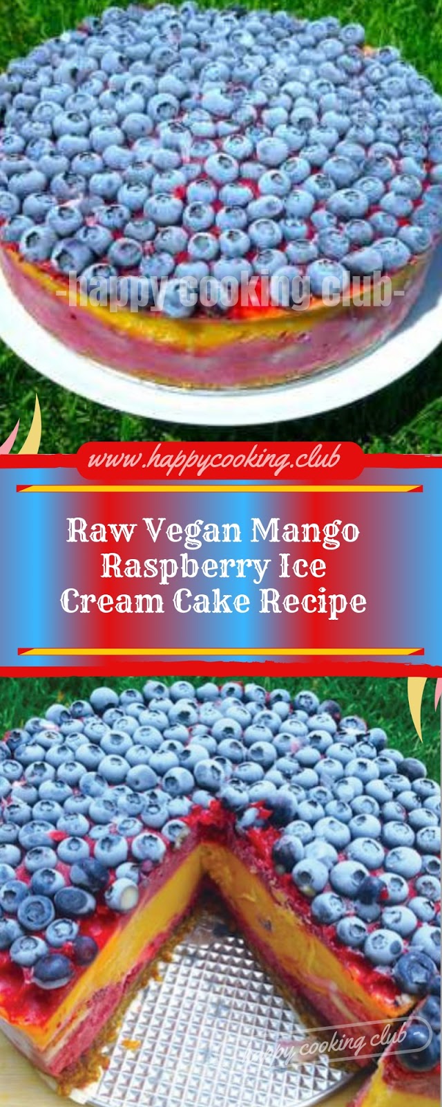 Raw Vegan Mango Raspberry Ice Cream Cake Recipe