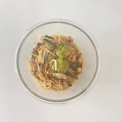 山菜,芽キャベツ,パスタ