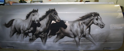 horses car airbrush