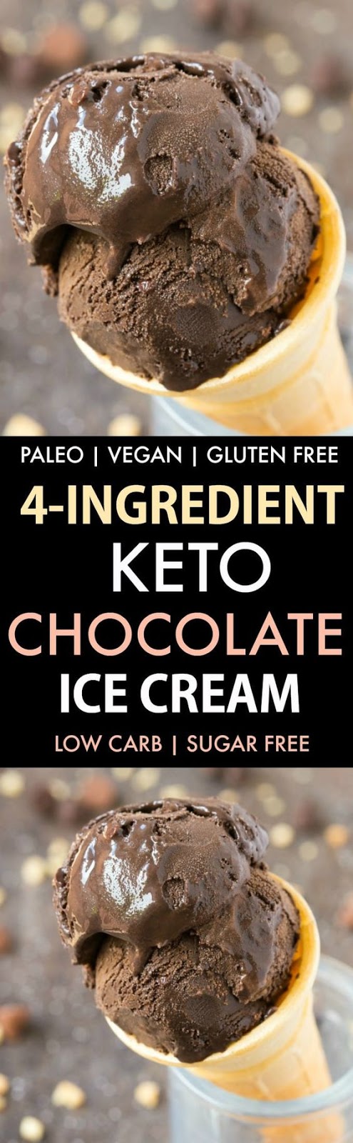 Low Carb Keto Chocolate Ice Cream (Paleo, Vegan, No Churn)
