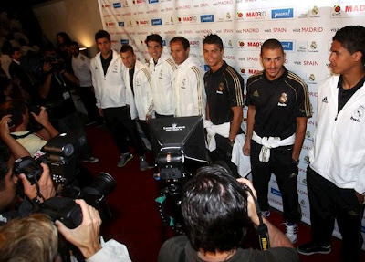 Cristiano Ronaldo, Kaka and some Real Madrid players during the event