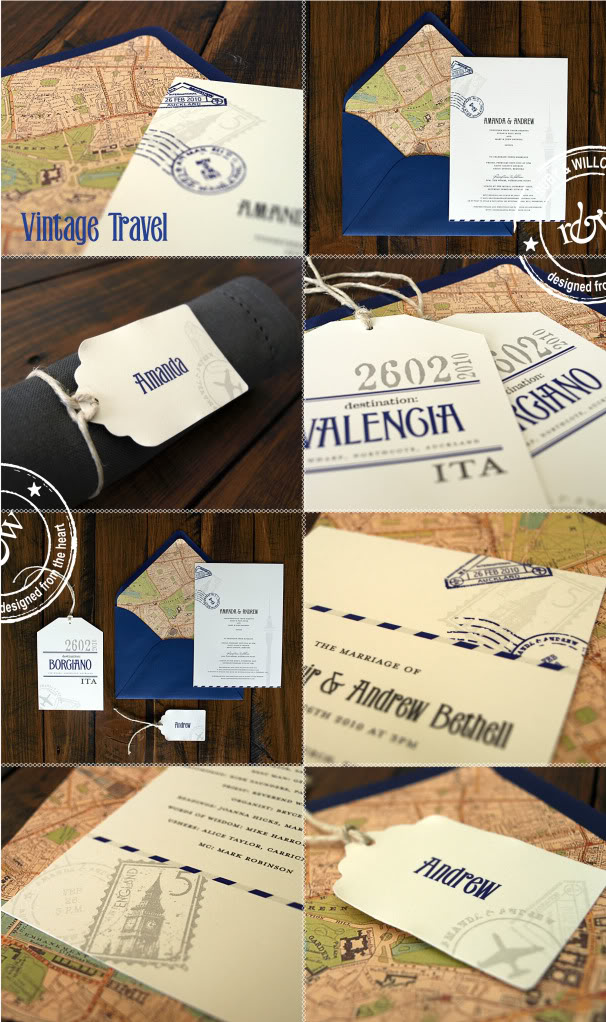 Above a whole suite of tag inspired travel stationery