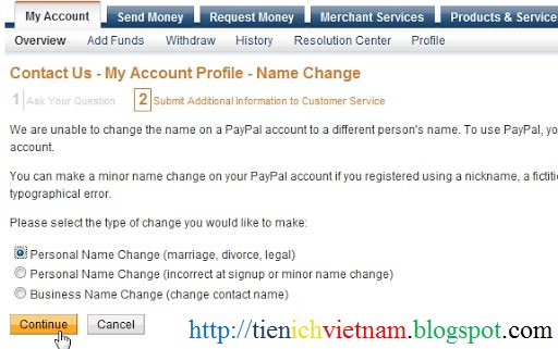 Hướng Dẫn Đổi Tên Trong PayPal Cho Phù Hợp