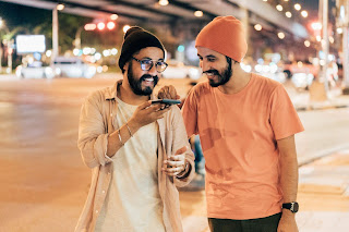 Indian people talking on road side