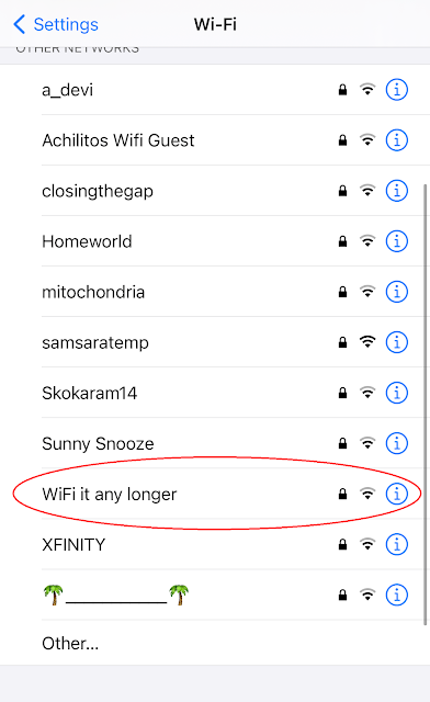 Network name: WiFi it any longer