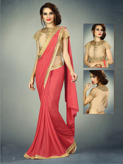 latest designer women partywear saree online with free shipping 