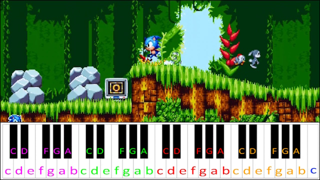 Angel Island Zone Act 1 (Sonic 3) Piano / Keyboard Easy Letter Notes for Beginners