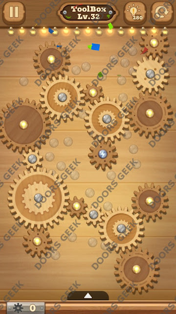 Fix it: Gear Puzzle [ToolBox] Level 32 Solution, Cheats, Walkthrough for Android, iPhone, iPad and iPod