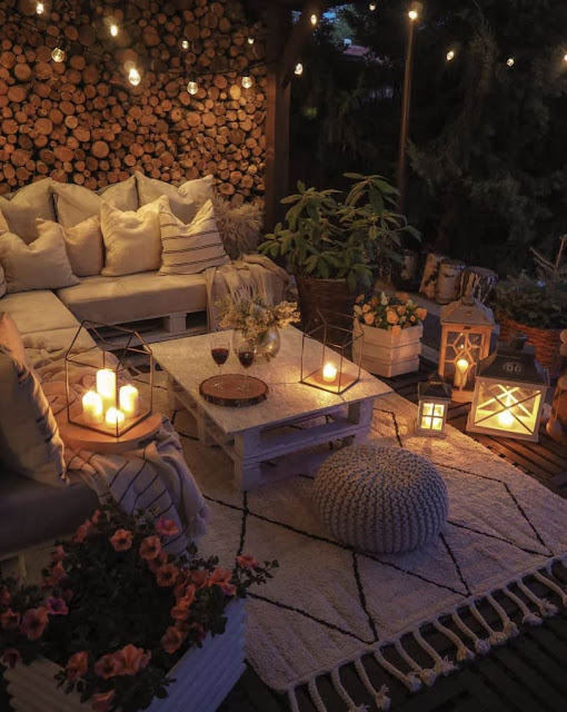 Bohemian balcony, terrace and patio decor