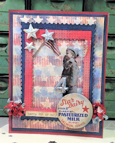 Sara Emily Barker http://sarascloset1.blogspot.com/ Celebrating the 4th! Vintage patriotic card #timholtz #timholtzideaology #timholtzrangerdistress #timholtzstampersanonymous #timholtzsizzixalterations