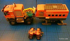 A modified LEGO Arctic Outpost set 60035 with Articulated trailer
