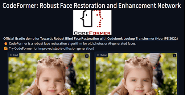 CodeFormer 線上 AI 放大圖片和修復臉部影像